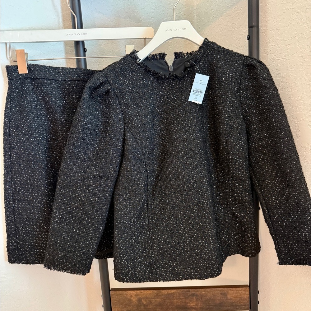 Ann Taylor Charcoal Tweed Blazer